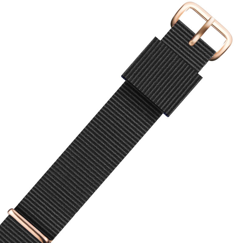 Nylon DW Watch Strap One Piece With Woven Loop And Striped Canvas Watch Band