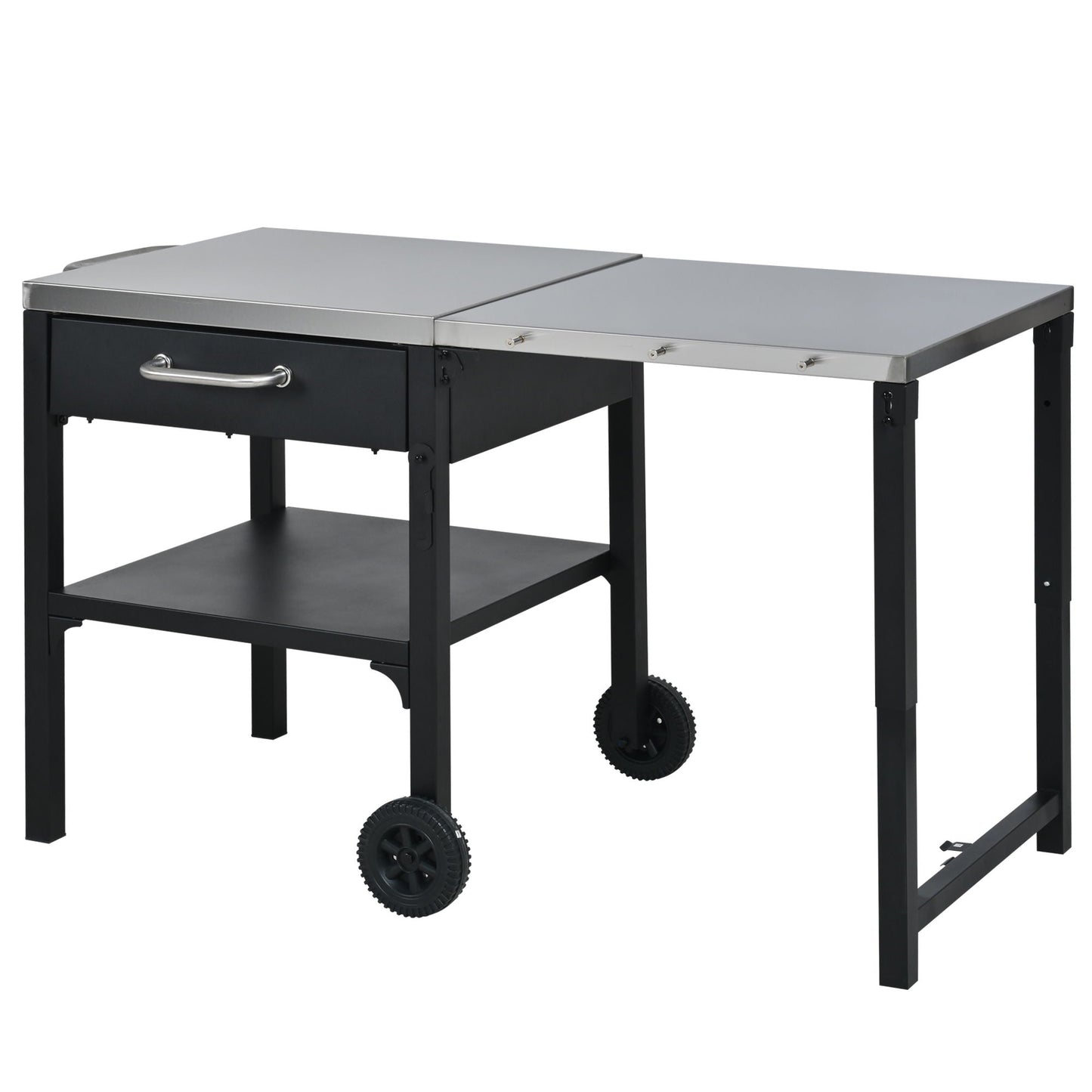 Foldable Outdoor Kitchen Cart With Storage For Patio