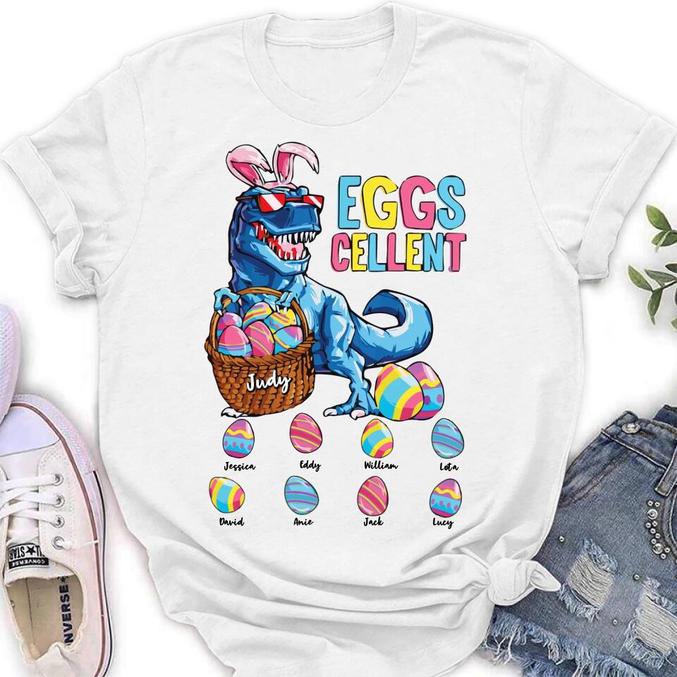 Personalized Dinosaur Eggs Cellent T-shirt/Long Sleeve/Sweatshirt/Hoodie - Gift Idea For Easter Day - Up to 8 Eggs - Dinosaur Eggs Cellent Easter