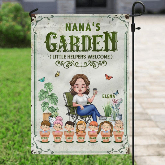 Personalized Grandma's Garden Flag - Gift Idea For Grandma/Mother's Day Gift - Up to 7 Kids - Life Is Better With My Kids In The Garden