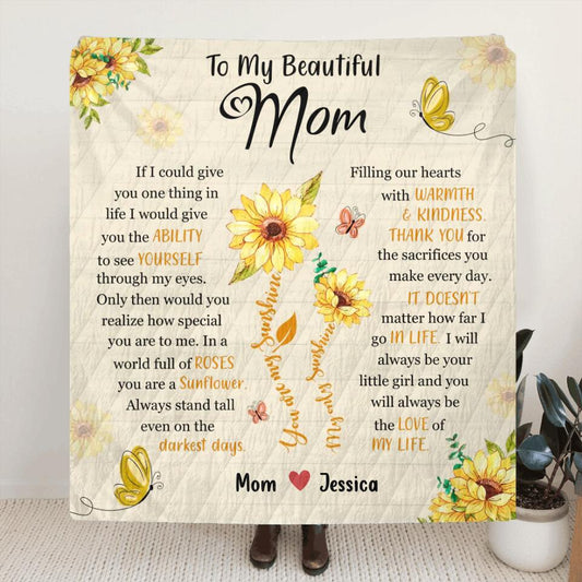 Personalized To My Mom Quilt/Fleece Throw Blanket - Gift Idea For Mother's Day - You Will Always Be The Love Of My Life