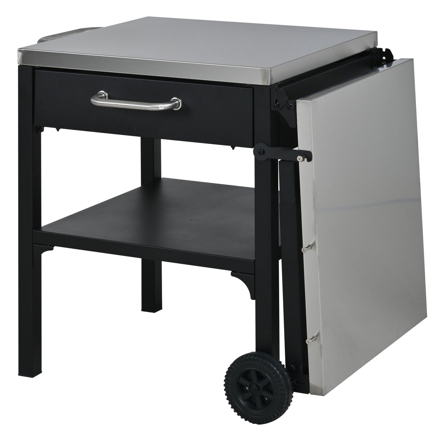 Foldable Outdoor Kitchen Cart With Storage For Patio