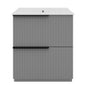 Fluted Bathroom Vanity With Ceramic Sink, Freestanding Cabinet