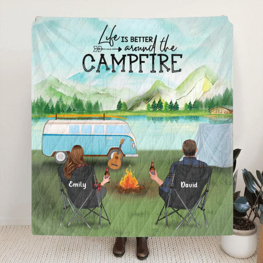 Personalized Camping Blanket - Gift for whole family, camping lovers - Life Is Better Around The Campfire