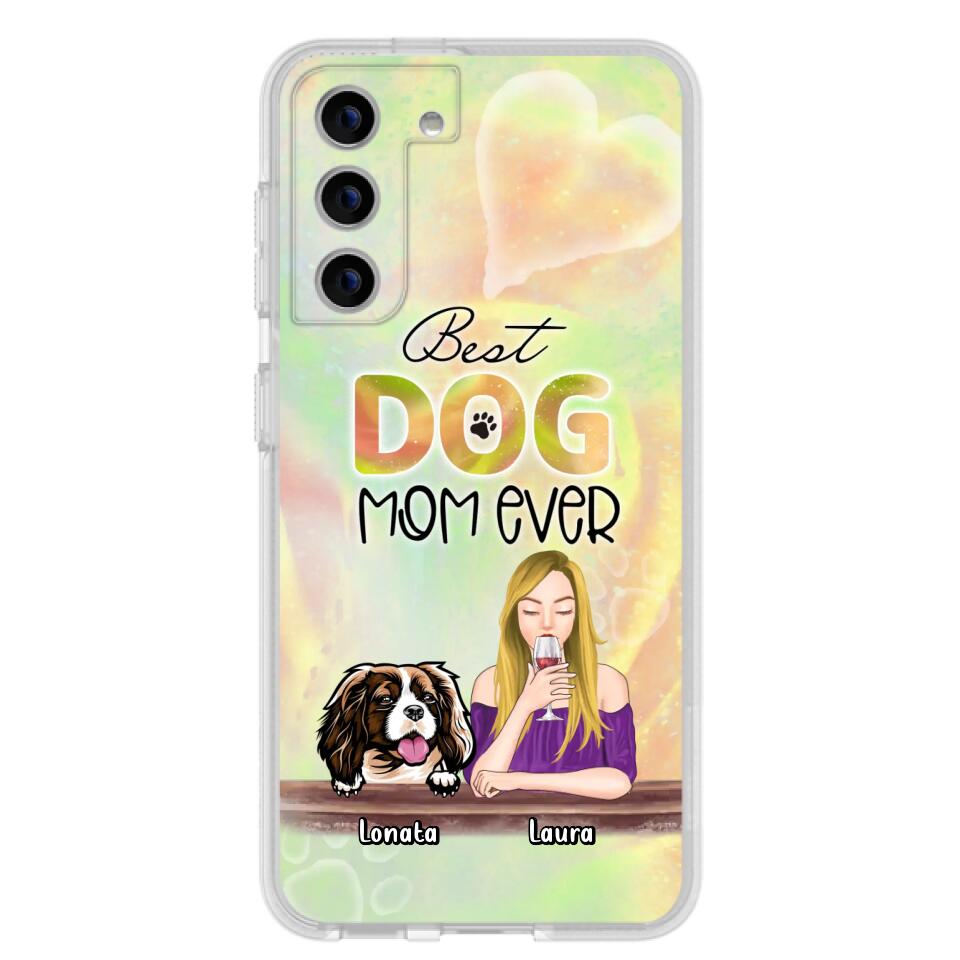 Custom Personalized Pet Mom Phone Case - Gift Idea For Dog/Cat Lovers/Pet Mom - Upto 4 Dogs/Cats - Best Dog Mom Ever - Case For iPhone/Samsung