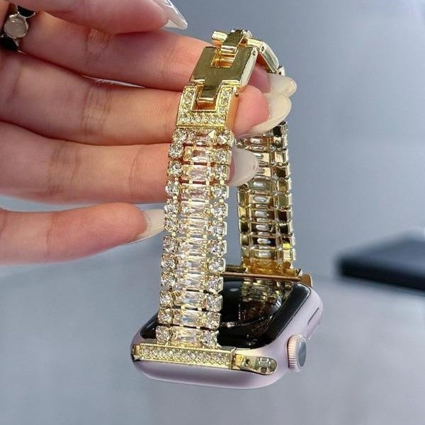 Shiny Zircon Metal Watch Band For Apple Watch Series 10 11 Ultra - Women's Fashionable Strap Accessory