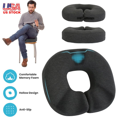Donut Pillow Seat Cushion Memory Foam Donut Chair Cushions ErgonomicÊSeat Cushion Pad for Coccyx Prostate Sciatica Pelvic Floor Pressure Sores Office