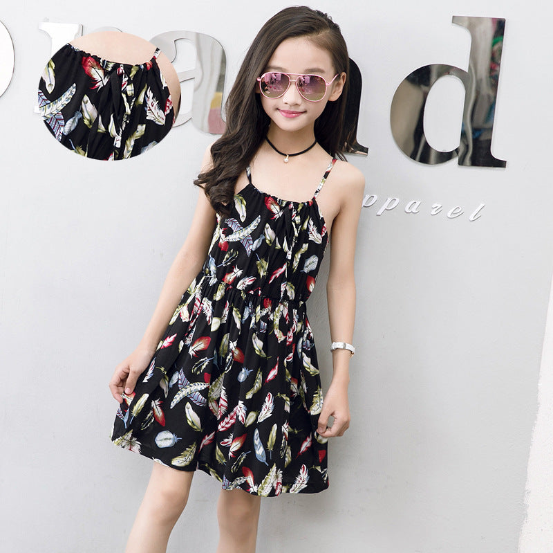 New tie dye layered cute Summer cotton silk dress floral dress for girls