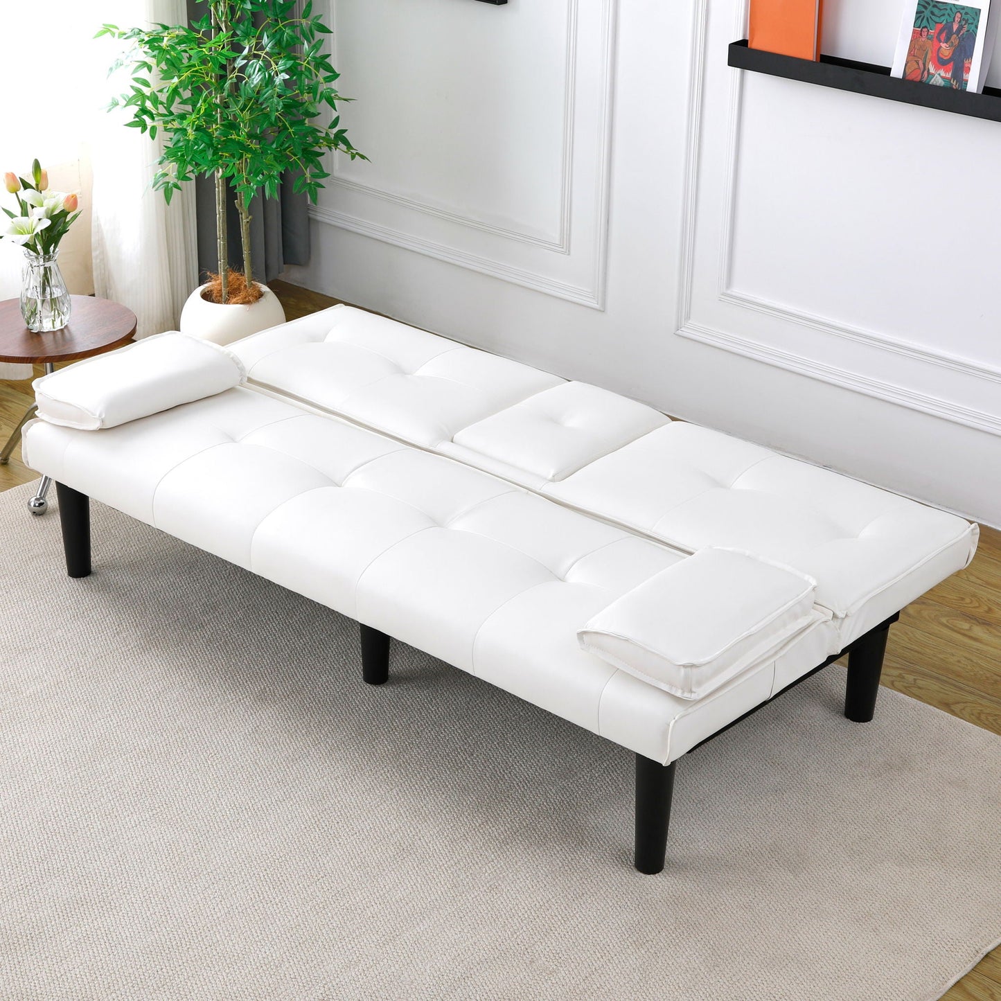 Sofa Bed With Foldable Design And Cup Holder