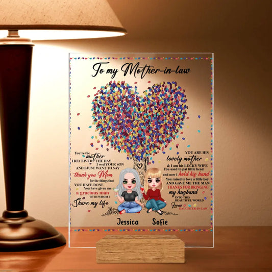 Personalized Mom Acrylic Plaque - Gift Idea For Mother's Day/Mother-In-Law - You're The Mother I Received The Day I Wed Your Son