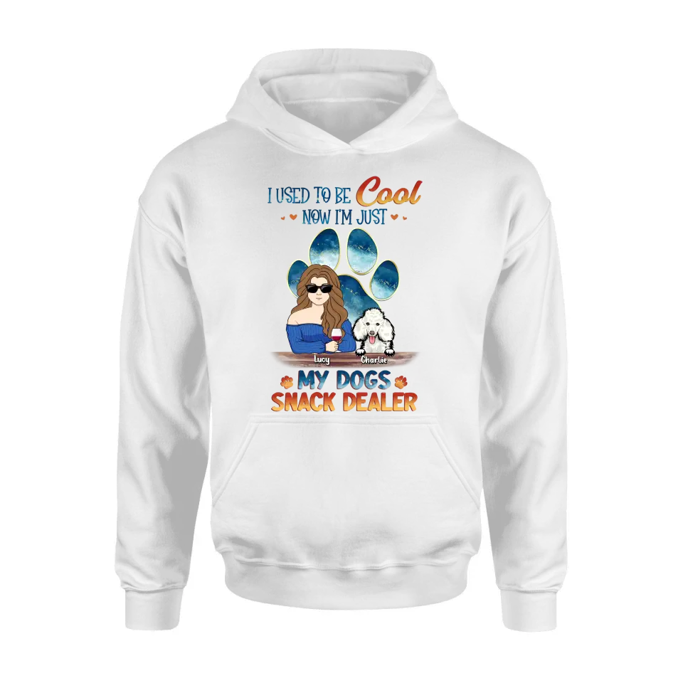 Personalized Dog Mom Shirt/Hoodie - Up to 6 Dogs - Gift Idea For Mother's Day/Birthday/Dog Lover - I Used To Be Cool Now I'm Just My Dogs Snack Dealer