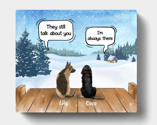Custom Personalized Dog Horse Canvas - Upto 5 Pets - Xmas Gift For Dog/ Horse Lover