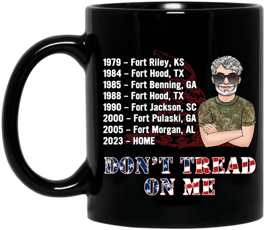 Custom Personalized Veteran Coffee Mug - Gift Idea For Veteran/Father's Day - Don't Tread On Me
