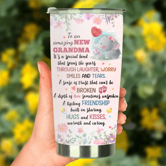 Custom Personalized New Grandma Tumbler - Mother's Day Gift Idea for Grandma - To An Amazing New Grandma