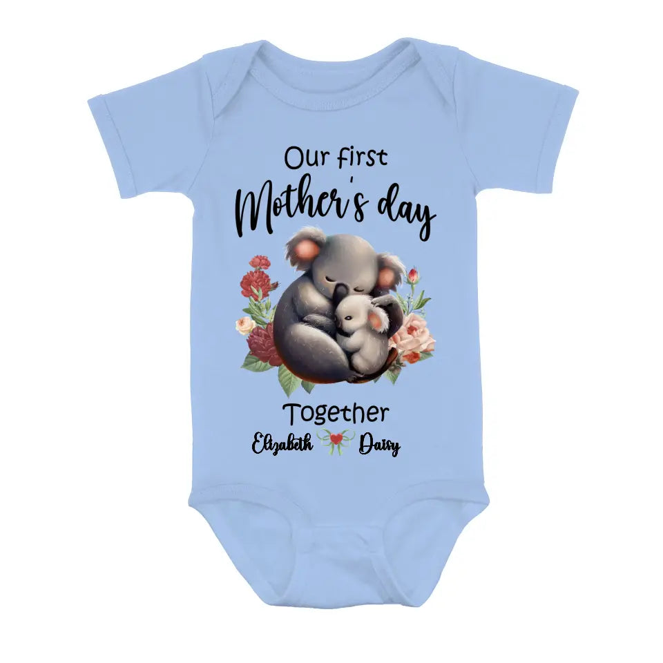 Personalized Koala Baby Onesie/T-Shirt - Gift Idea for Baby/Mother's Day - Our First Mother's Day Together