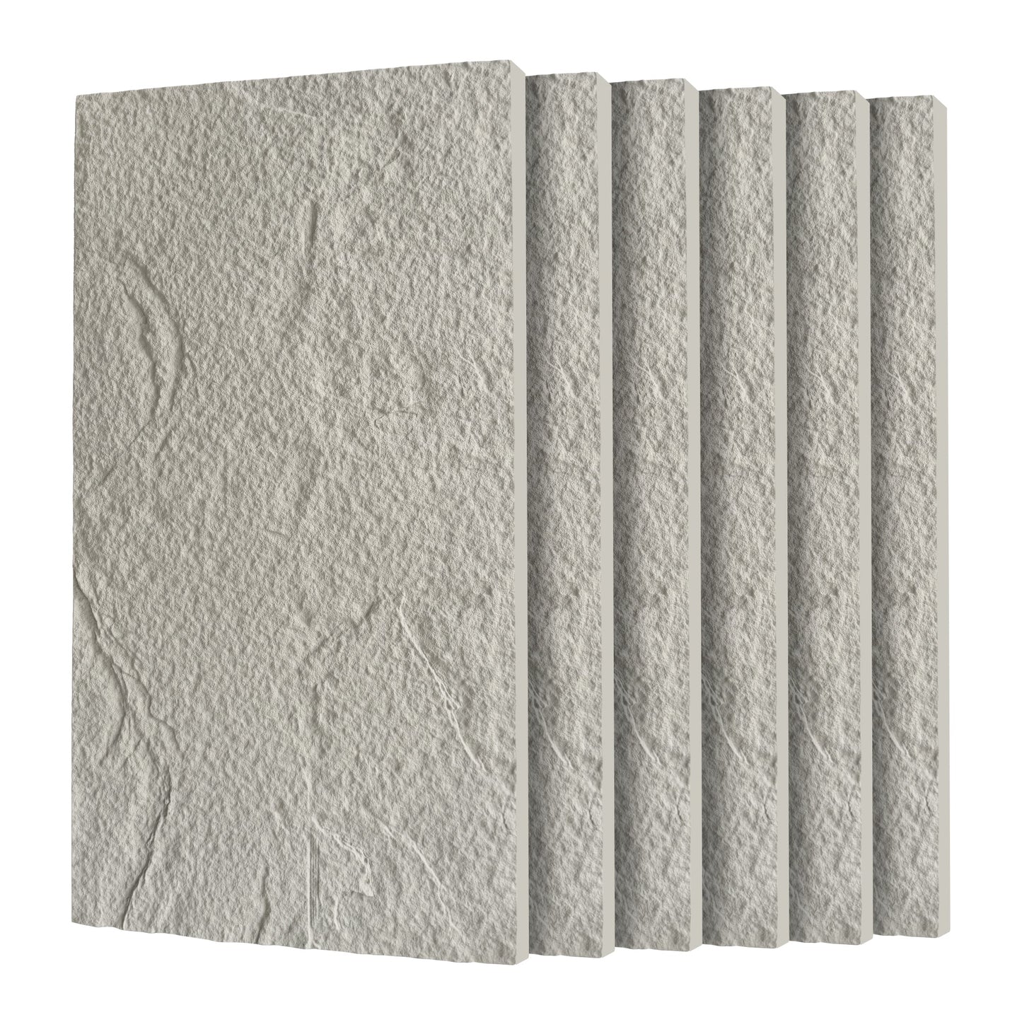 3D Faux Stone Wall Panels - 6 PCS PU Wainscoting