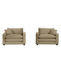 Modern Classic Fabric Single Chair Deep Seat Sofa With Pillow