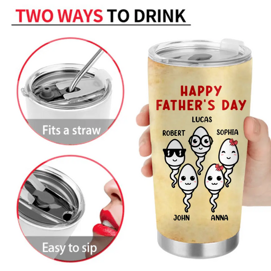 Personalized Step Father Tumbler - Father's Day Gift For Step Father - Even Though I'm Not From Your Sack I Know You've Still Got My Back