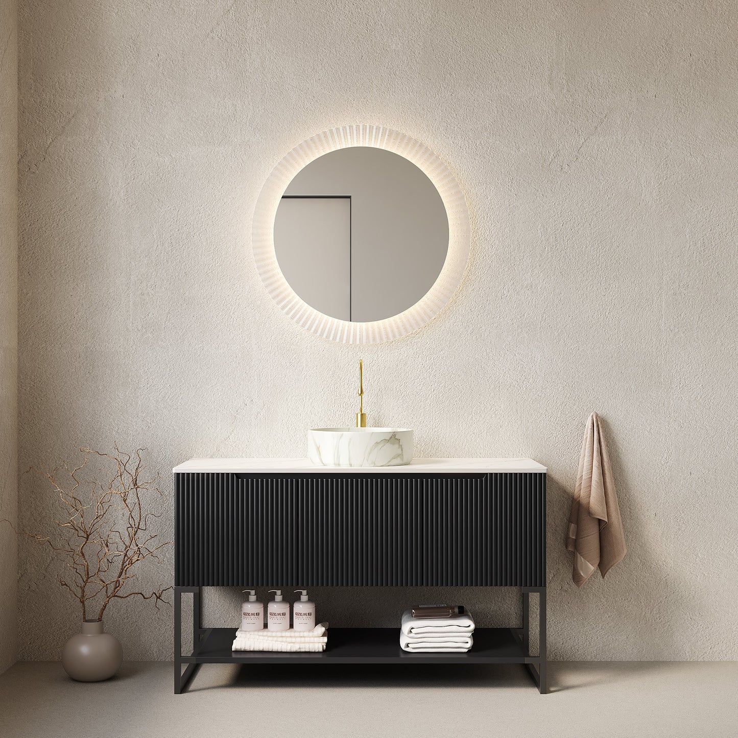 Tulio 48" Bathroom Vanity & Sink, Freestanding Storage Cabinet