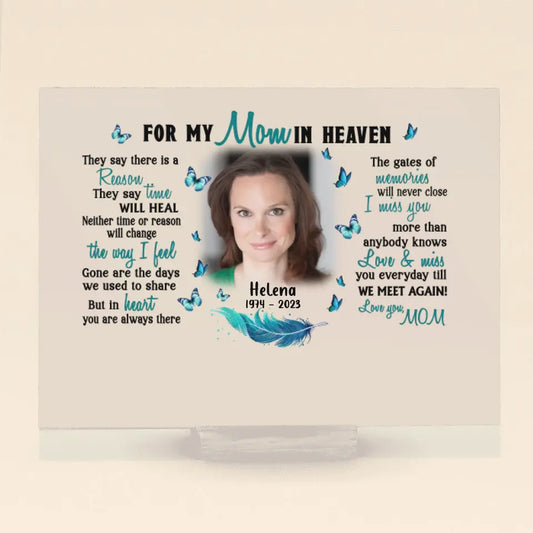 Personalized Memorial Photo Horizontal Acrylic Plaque - Memorial Gift Idea For Mother's Day - I Miss You More Than Anybody Knows