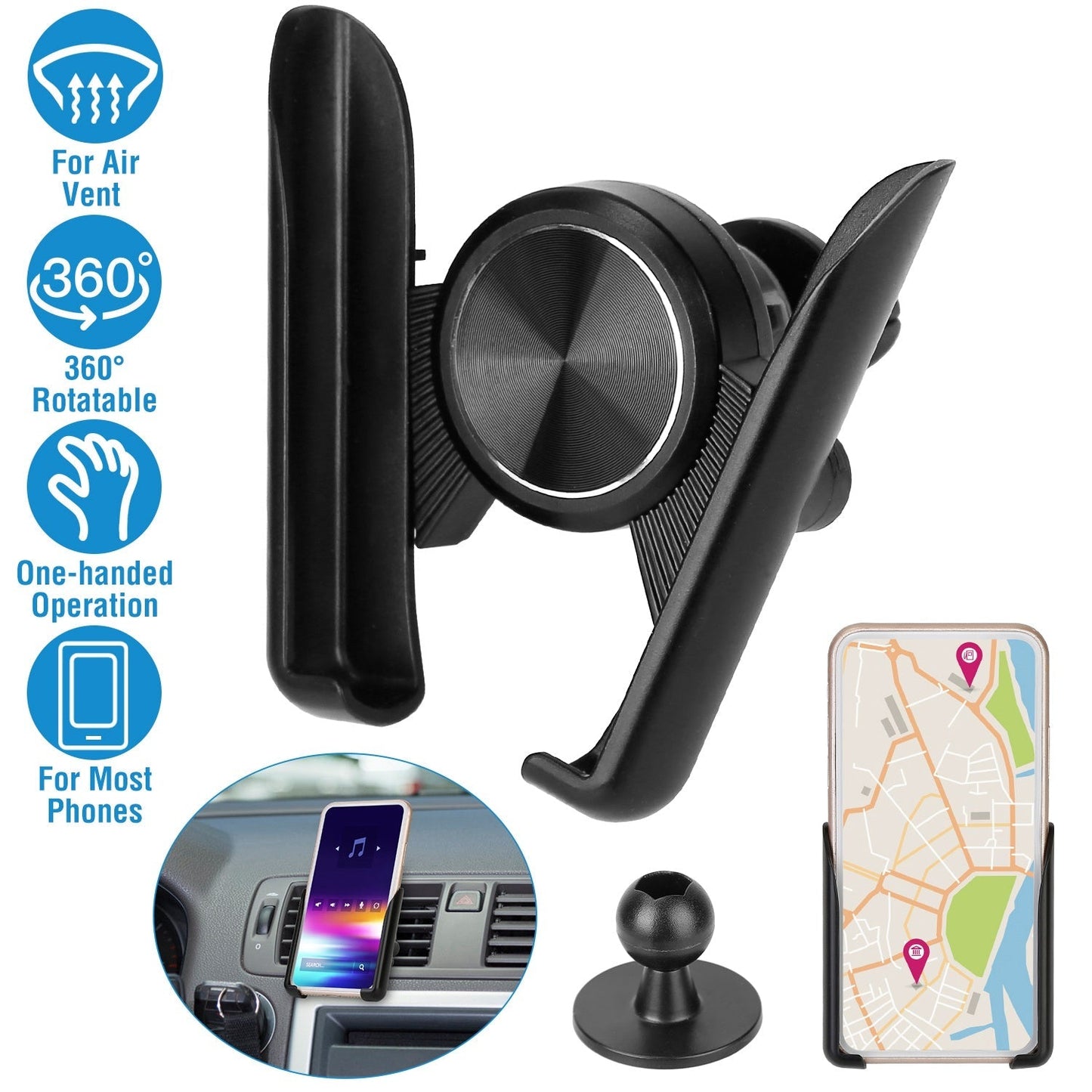 Universal Car Air Vent Phone Mount Car Phone Holder Bracket Cradle Dashboard Car Phone Stand with Strong Vent Clip