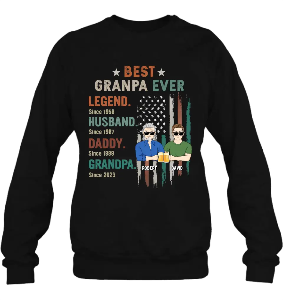 Personalized Grandpa Shirt/Hoodie - Gift Idea For Grandpa/Father's Day - Best Grandpa Ever