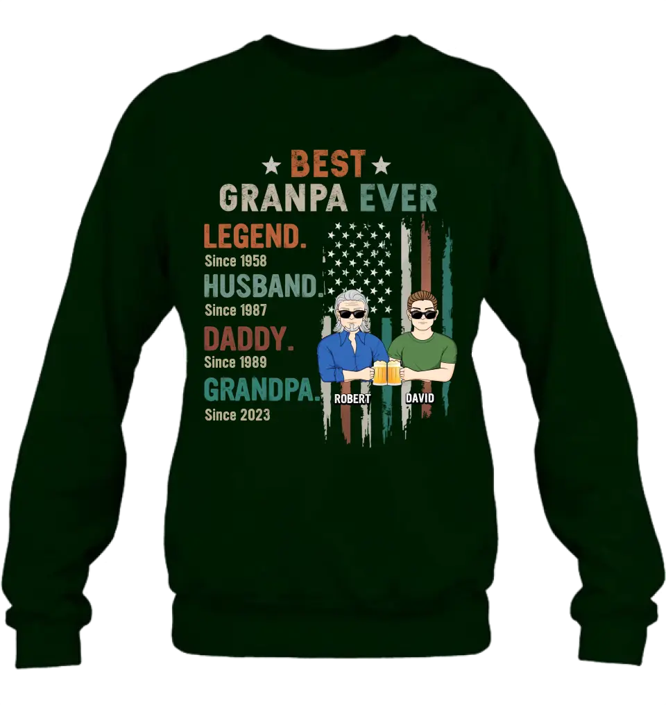 Personalized Grandpa Shirt/Hoodie - Gift Idea For Grandpa/Father's Day - Best Grandpa Ever