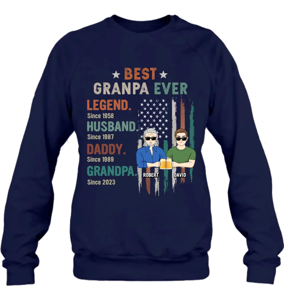 Personalized Grandpa Shirt/Hoodie - Gift Idea For Grandpa/Father's Day - Best Grandpa Ever