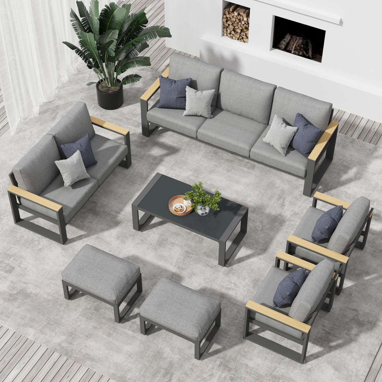 Modern Outdoor Sofa Set With Coffee Table
