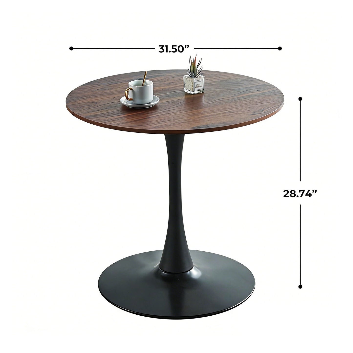 Mid-Century Tulip Table With Round Top and Pedestal Base