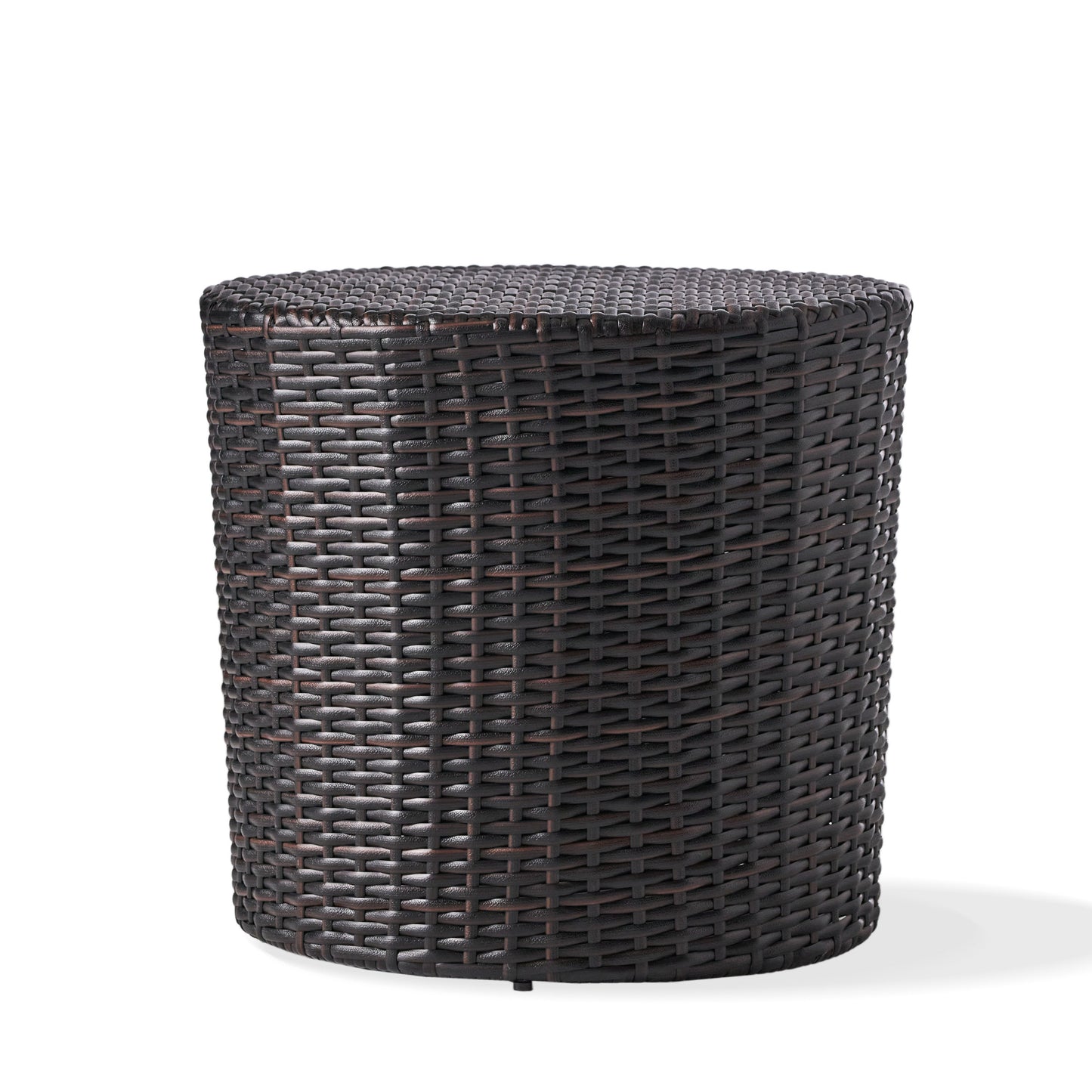 Kingstown RD Barrel Side Table, Outdoor Wicker End Table