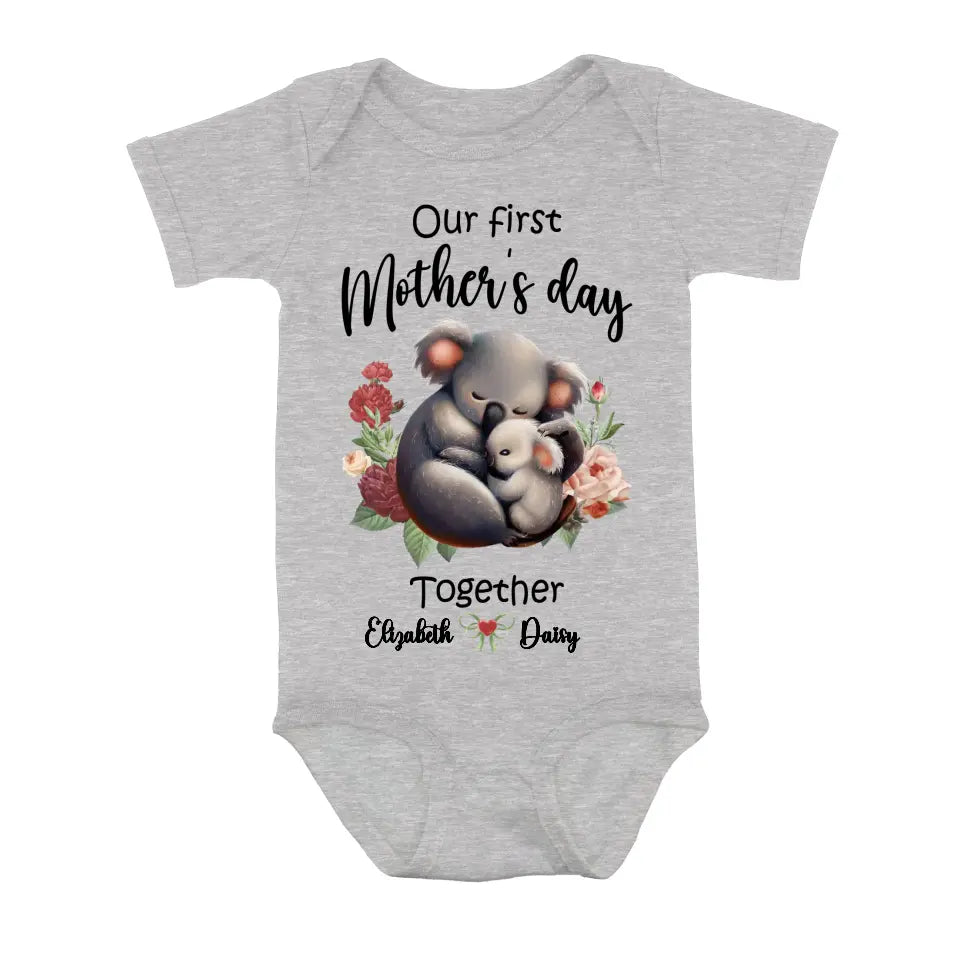 Personalized Koala Baby Onesie/T-Shirt - Gift Idea for Baby/Mother's Day - Our First Mother's Day Together