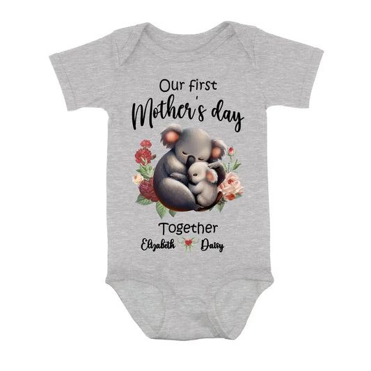 Personalized Koala Baby Onesie/T-Shirt - Gift Idea for Baby/Mother's Day - Our First Mother's Day Together