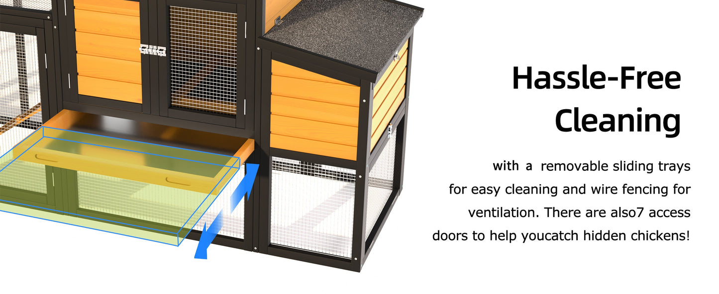 119.5" Outdoor Wooden Chicken Coop with Run