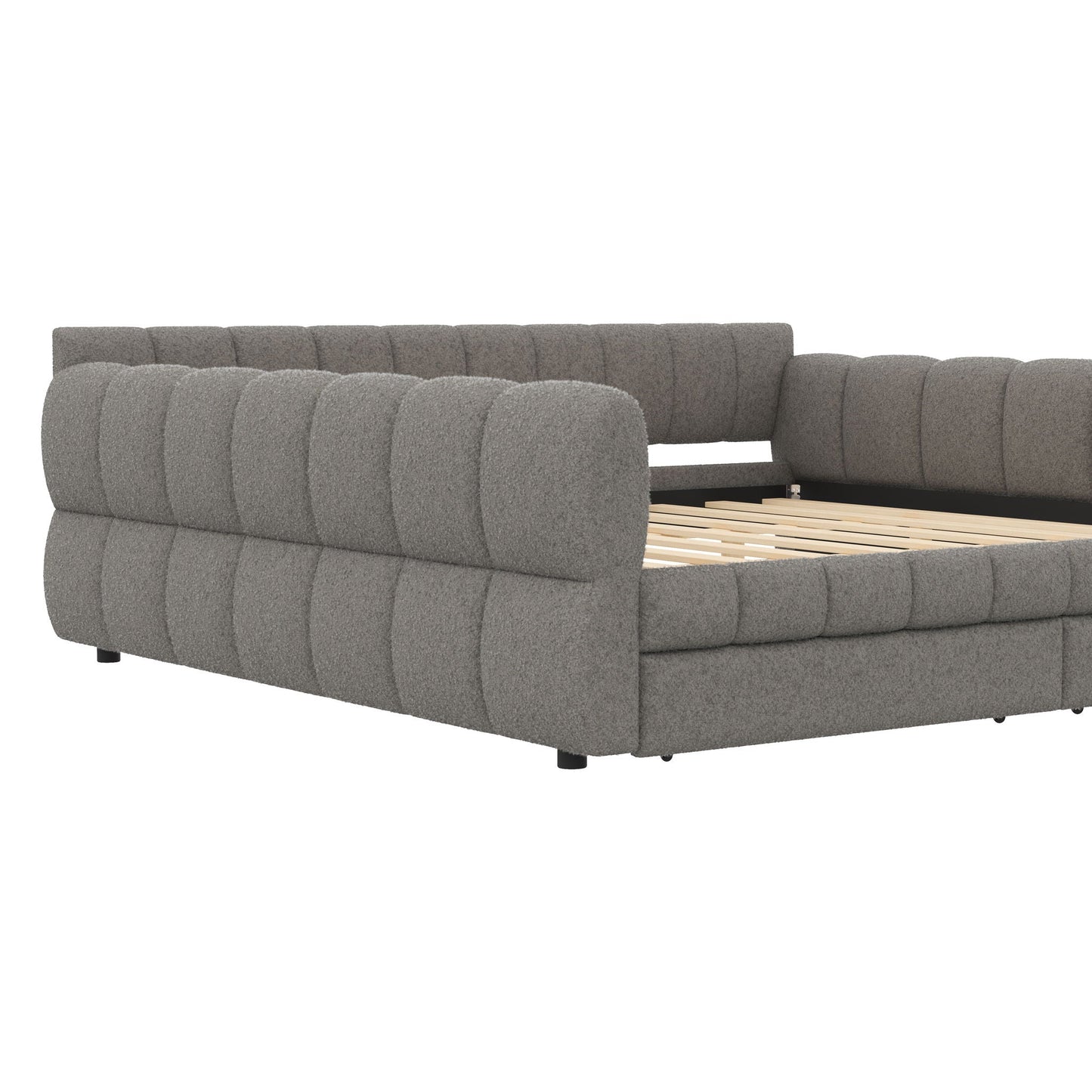 Upholstered Platform Bed With USB Charging And 2 Storage Drawers