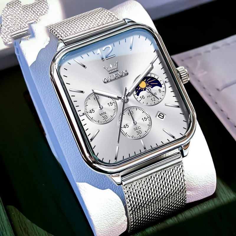 Oulishi Brand Watch With A Rectangular Dial