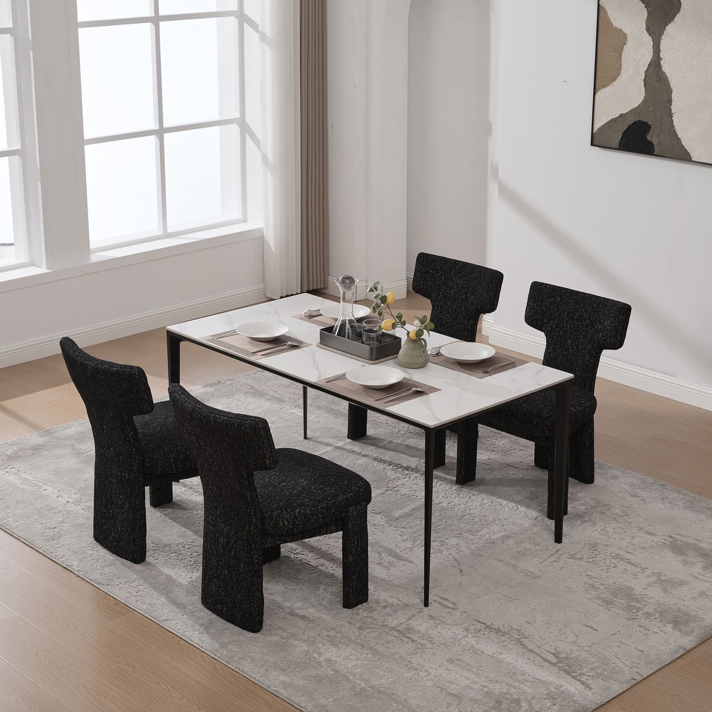 Armless Curved Back Accent Chairs