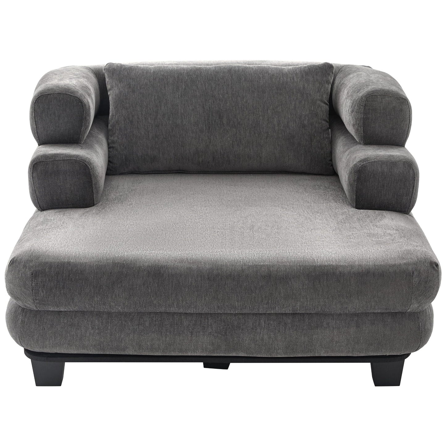 Oversized Chaise Lounge Sofa Bed with Deep Seat and Layered Armrests