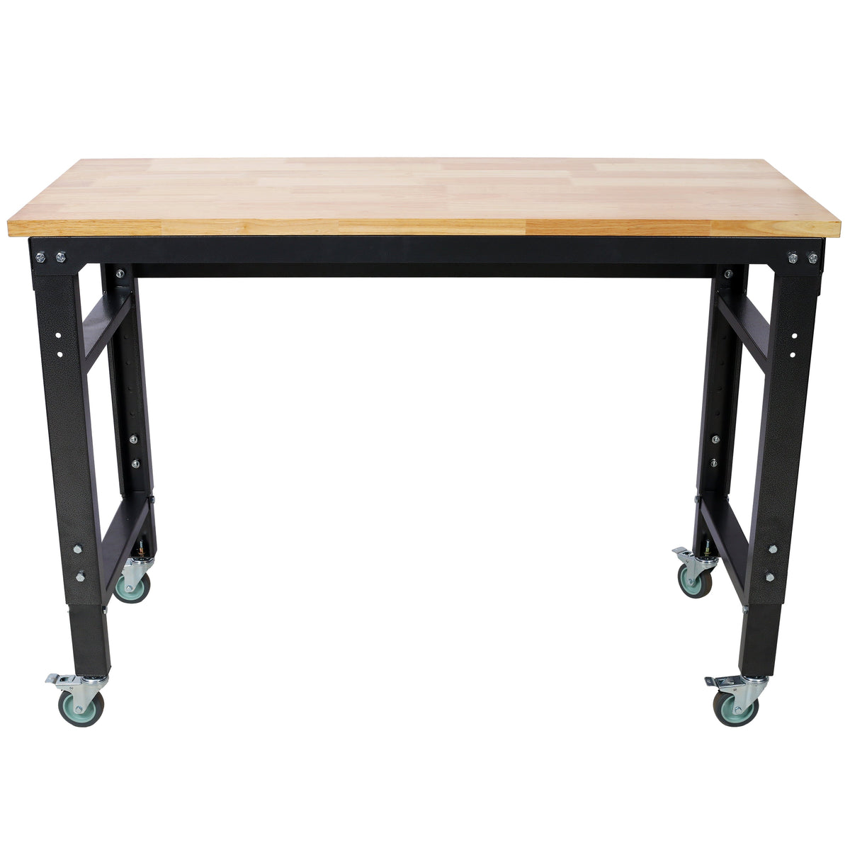 48" Wide Rolling Workbench with Adjustable Height - Dark Gray, Wood