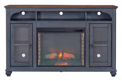 Fireplace TV Stand For TVs Up To 80" - Blue