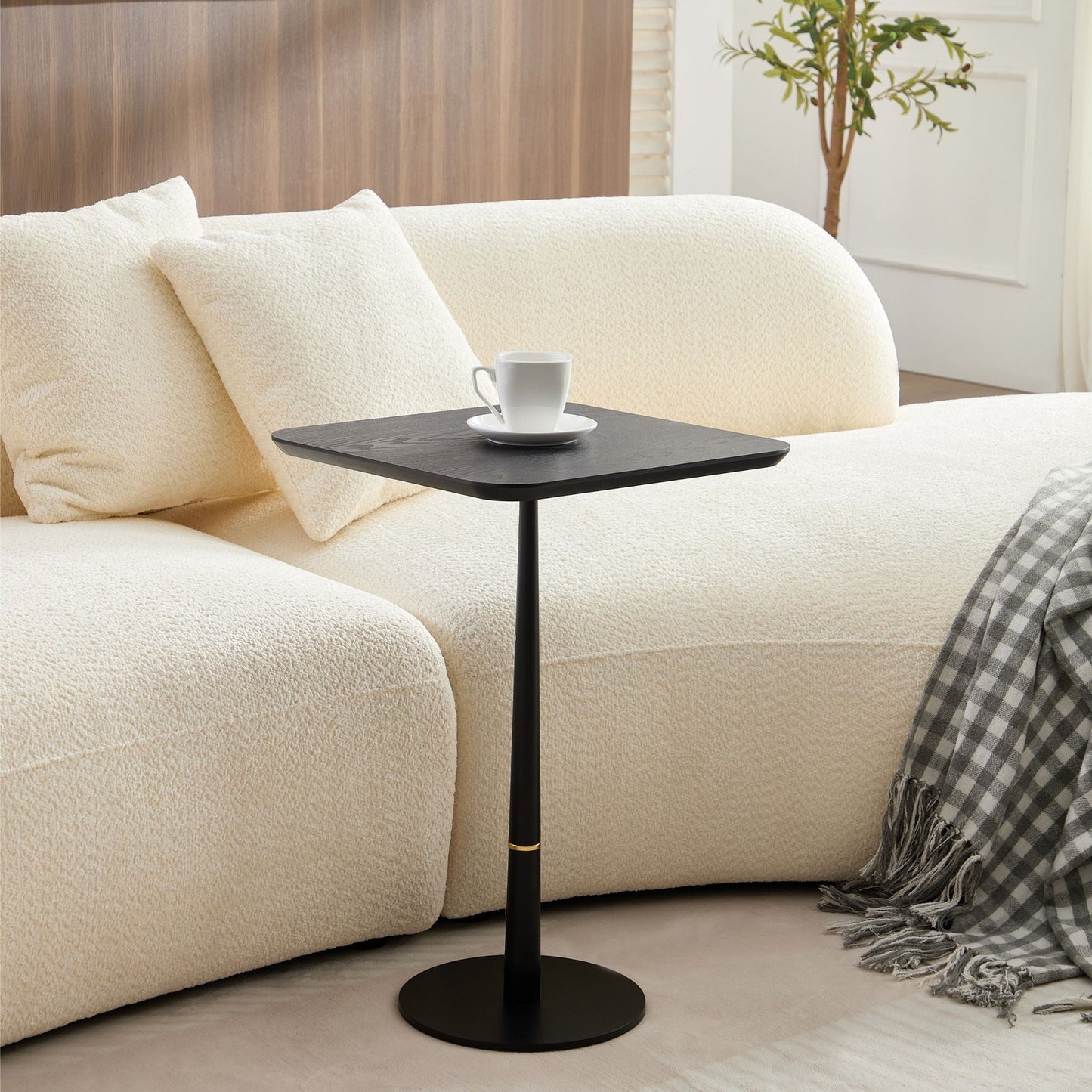 Modern Square Coffee Table And Computer Desk - Black / Gold