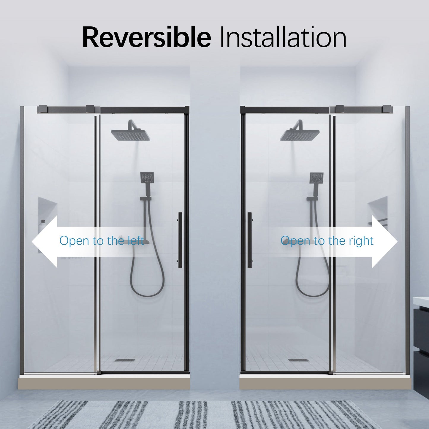 46-48" W x 76" H Frameless Single Sliding Shower Door Matte Glass