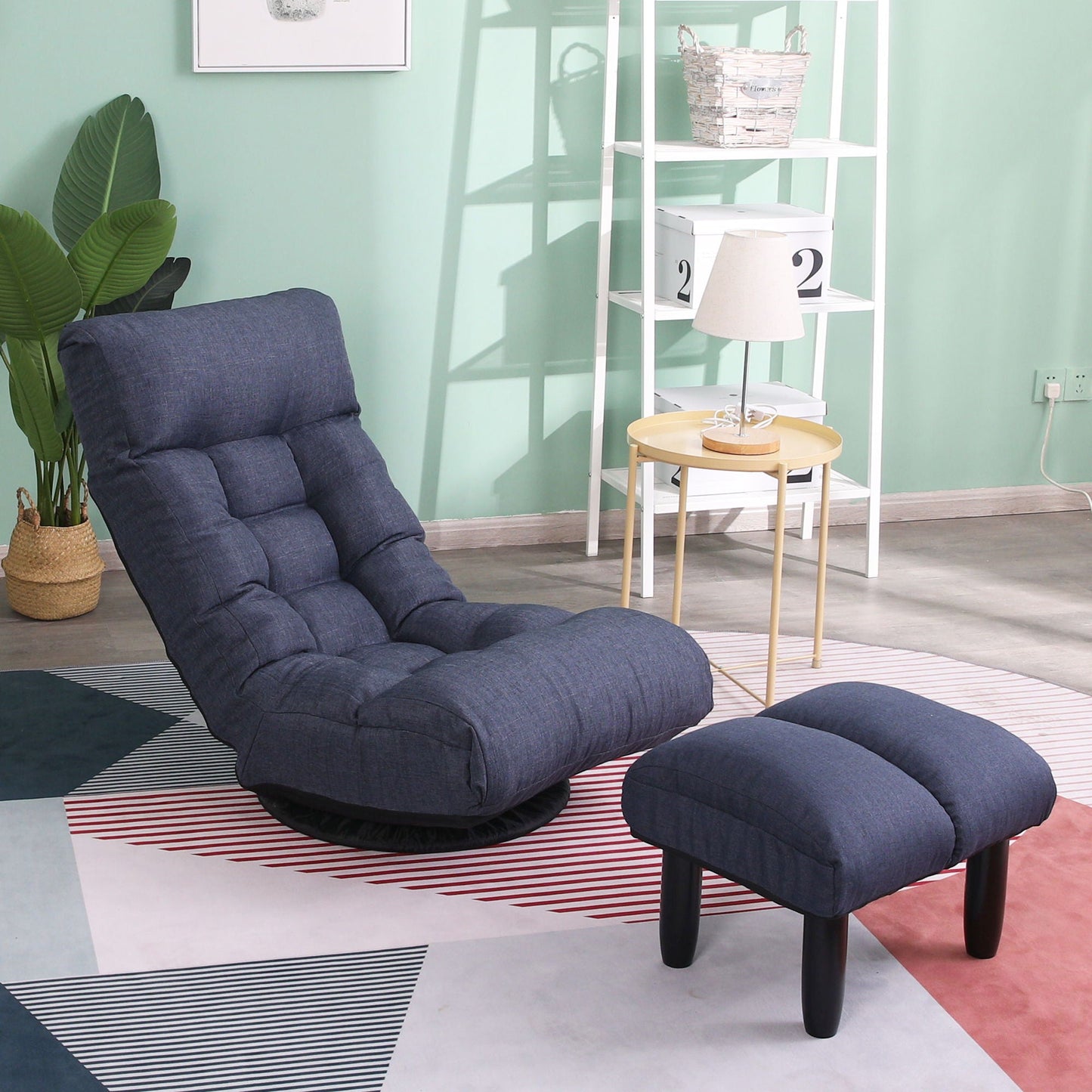 Adjustable Japanese Reclining Floor Chair Sofa With Metal Frame For Living Room
