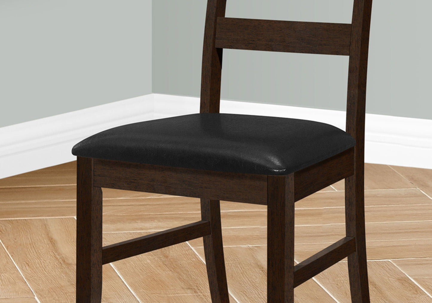 Dining Chair Set of 2 - Transitional Upholstered Black