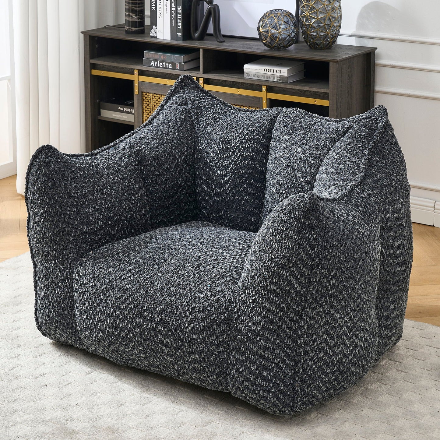 Comfortable Chenille Sofa Chairs With Highly Resilient Foam