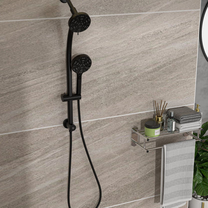Multi Function Dual Shower Head System With 4.7" Rain Showerhead, 8 Function Hand Shower, Adjustable Slide Bar