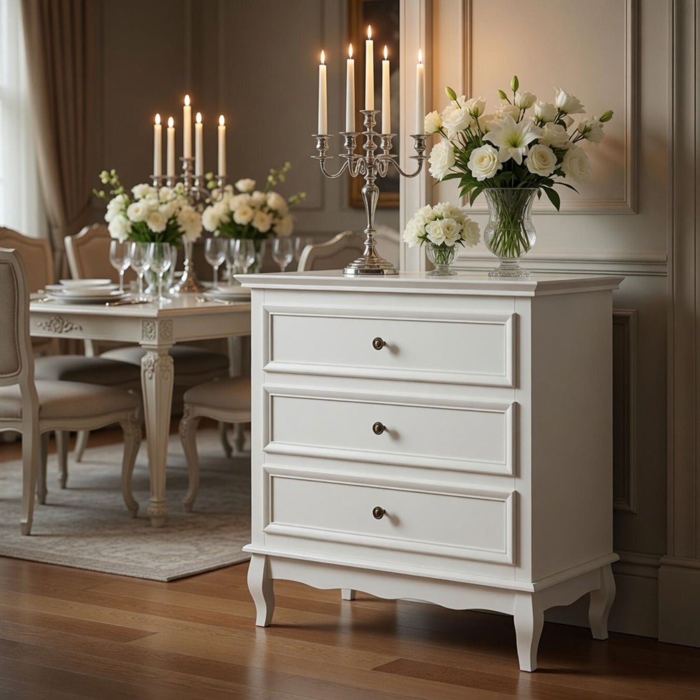 3 Drawer Dresser - White