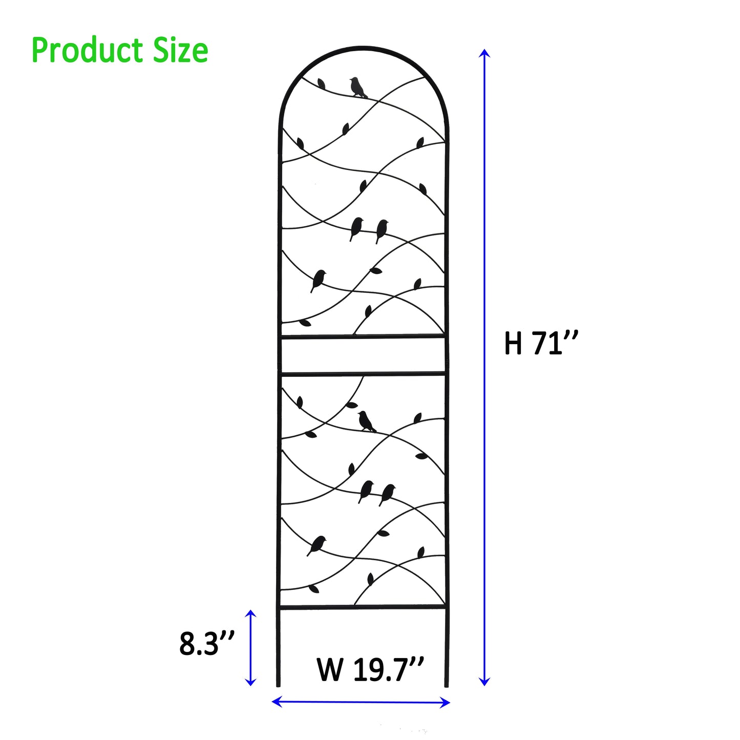 2 Pack Metal Garden Trellis 71" x 19.7" Rustproof Outdoor Plant Support