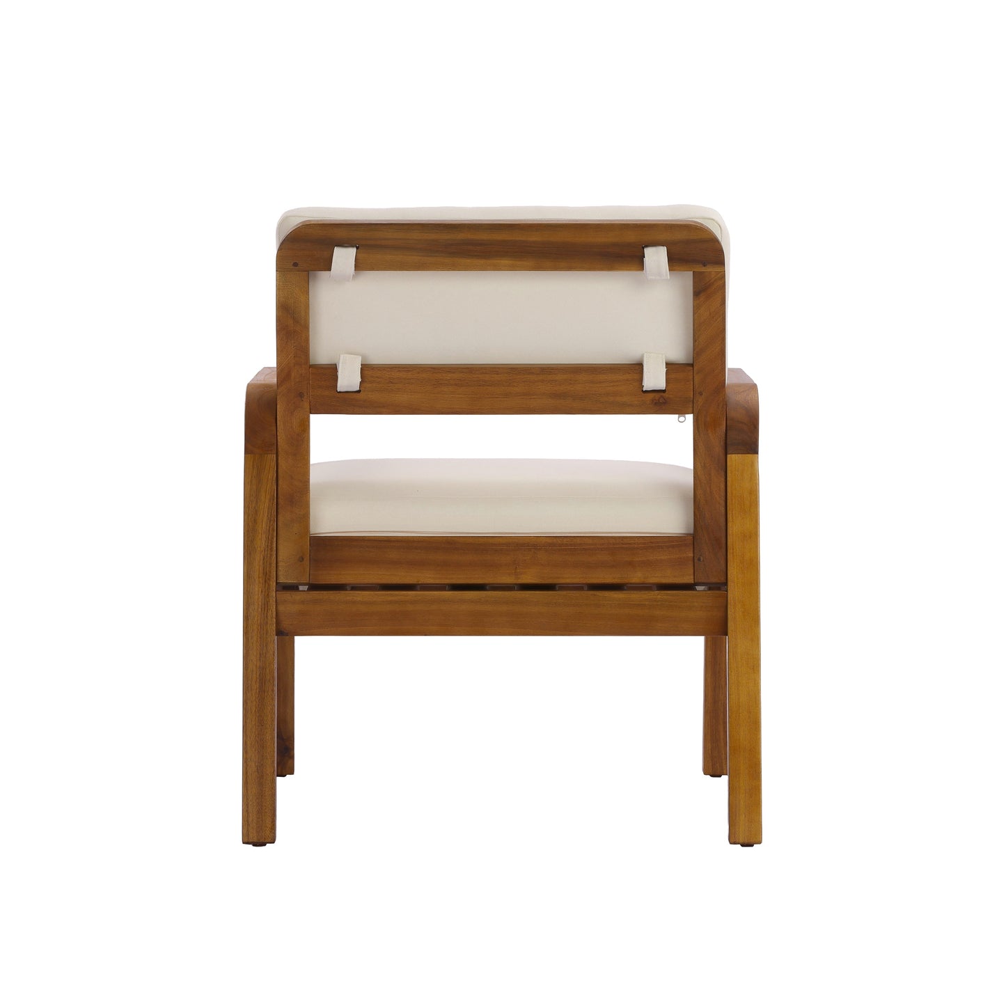 Outdoor Acacia Wood Armchair with Weather-Resistant Cushions