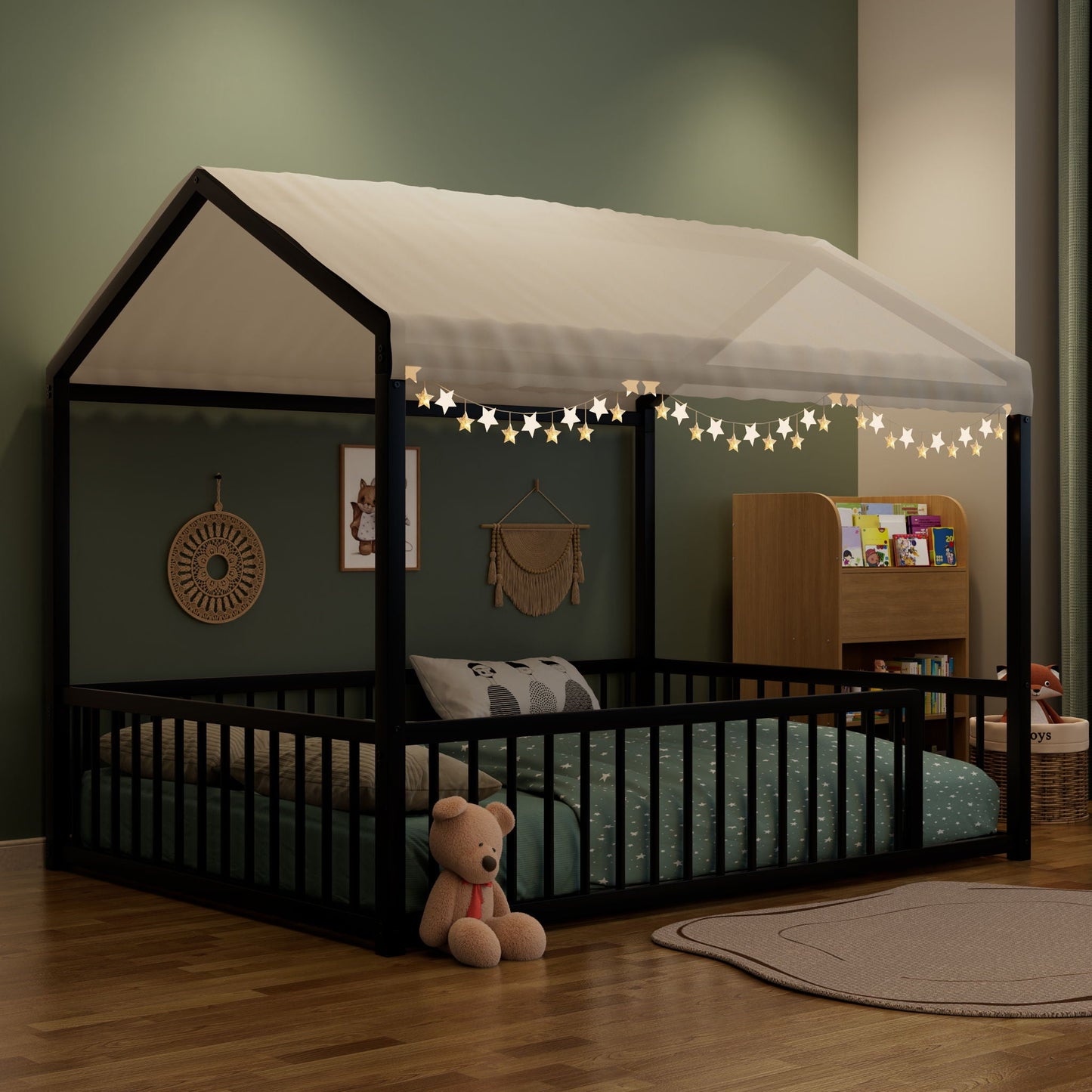 Montessori Floor Bed Frame With House Shape